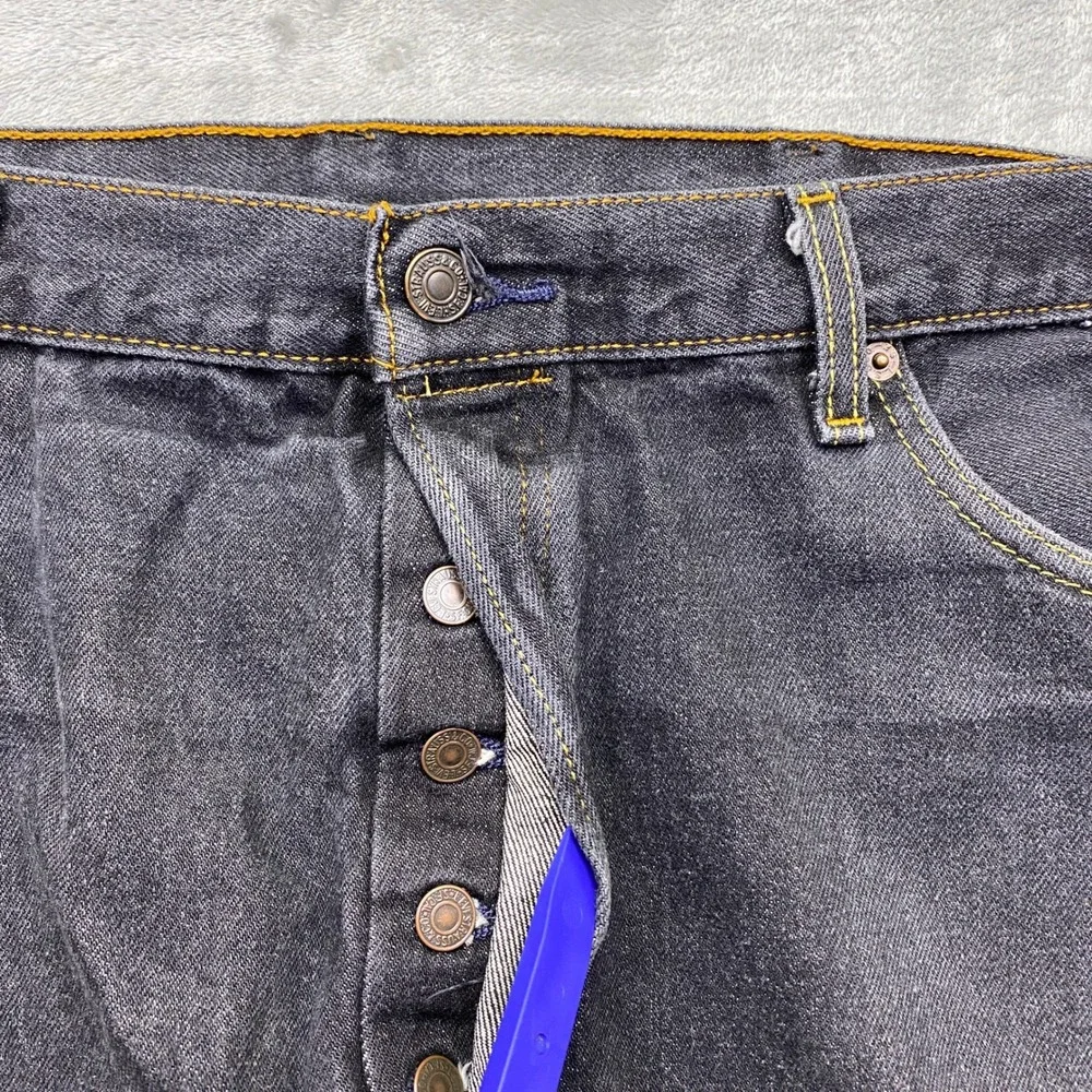 Levi Strauss 501 Button Fly Jeans‎ Dark Wash Men Sz 42 Fits 38